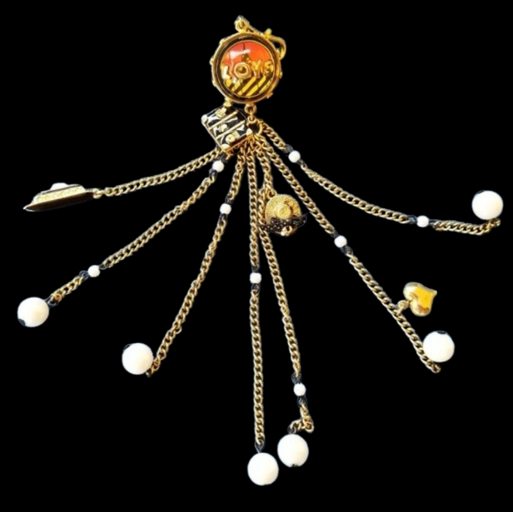 🦩🩵Betsey CRUISE TRAVEL Miami Chic Love Ball Keychain / Bag Charm - NWOT🩵🦩